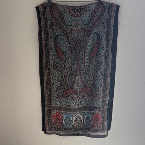 Vintage Indian 100% silk paisley motif scarf